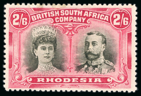 Stamp of Rhodesia 1910 Double Heads mint h.r. selection of 28 stamps from 2d to 10s showing different shades