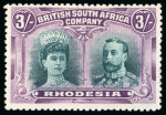 Stamp of Rhodesia 1910 Double Heads mint h.r. selection of 28 stamps from 2d to 10s showing different shades