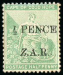 Stamp of South Africa » Vrybrug 1899 group incl. 1/2d with italic "Z" unused