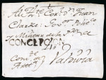 Stamp of Chile » Postal History 1790ca Cover front "Concepcion" straight line hs in black 