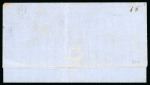 Stamp of Chile » General issues 1858ca Cover from Molina Valparaiso franked with a 10c blue diagonal bisect t