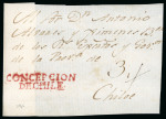 Stamp of Chile » Postal History 1785-1810ca Collection of 30 cover fronts and some wrappers sent during the Colonial mail period,