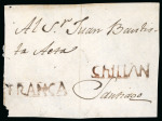 Stamp of Chile » Postal History 1785-1810ca Collection of 30 cover fronts and some wrappers sent during the Colonial mail period,