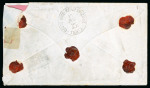 Stamp of Egypt » 1866 First Issue » Issued Stamps 2pi yellow and 1pi claret, both on folded 1866 registered