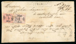 Stamp of Egypt » 1866 First Issue » Issued Stamps 5pi rose and 1pi claret, both on folded 1866 registered