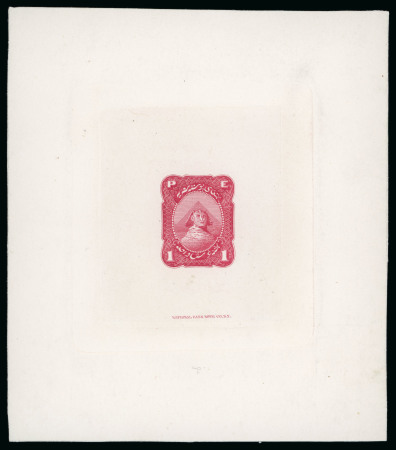Stamp of Egypt » 1867-69 Penasson » Essays 1867 National Bank Note Co.: 1pi essay in red mounted