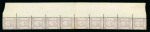 Stamp of Egypt » 1867-69 Penasson 10pa Pale lilac, mint, and mint nh top sheet marginal horizontal strip of ten