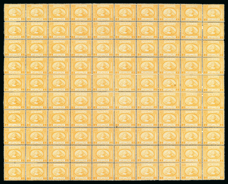 Stamp of Egypt » 1867-69 Penasson » Issued Stamps 5pa Orange-yellow, mint, and mint nh block of one hundred