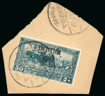Stamp of Egypt » 1922-1936 King Fouad I Definitives » Issued Stamps 1926 Surcharges: 5m on 50m Blue green, used single