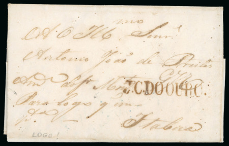 Stamp of Brazil » Postal History 1828 (Nov 6). Entire letter from Ouro Preto (MG) with "Para logo" denoting express service