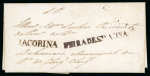 Stamp of Brazil » Postal History 1839 (Aug 20). Official cover endorsed "S.P." with  "Jacobina", Feira de Sta Anna" and "Cachoeira" hs