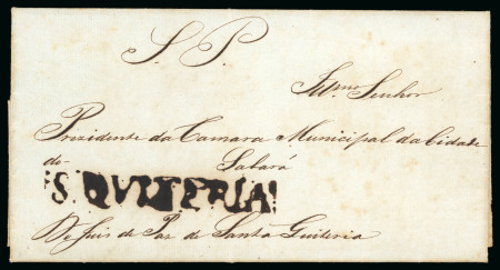 Stamp of Brazil » Postal History 1848 (Feb 24). Official ("S.P.") entire letter with "S. Qviteria" straight line