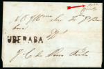 Stamp of Brazil » Postal History 1845 (Aug 4). Entire letter from Uberaba (MG) to Ouro