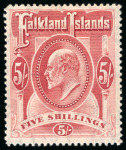 Stamp of Falkland Islands 1904-12 1/2d to 5s mint h.r. set of 8