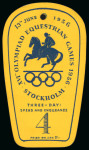 Stamp of Olympics » 1956 Stockholm 1956 Stockholm ticket for the three-day speed and endurance on 13th June