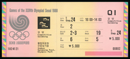 Stamp of Olympics » 1988 Seoul 1988 Seoul, group of 60 tickets