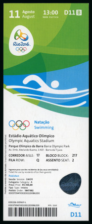 Stamp of Olympics » 2016 Rio de Janeiro 2016 Rio de Janeiro collection of  46 unused tickets