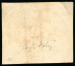 Stamp of Brazil » 1843 Bull's Eyes 1843, 30r black, worn impression, framed "Porto Feliz" 