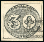Stamp of Brazil » 1843 Bull's Eyes 1843, 30r black, intermediate impression, wide balanced