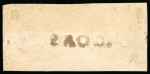 Stamp of Brazil » 1843 Bull's Eyes 1843, 30r black, worn impression, pair from the lower right corner of the sheet, "7 LAGOAS" straight-line