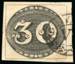 Stamp of Brazil » 1843 Bull's Eyes 1843, 30r black, early impression, black "OLIVEIRA/Va" double oval