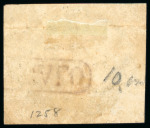 Stamp of Brazil » 1843 Bull's Eyes 1843, 30r black, worn impression, framed "CANTAGALO" hs