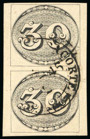 Stamp of Brazil » 1843 Bull's Eyes 1843, 30r black, worn impression, a well margined vertical