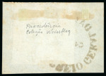 Stamp of Brazil » 1843 Bull's Eyes Rio de Janeiro (RJ) 1843, 60r black, early impression, marginal example on piece