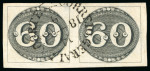 Stamp of Brazil » 1843 Bull's Eyes 1843, 60r black, early impression, horizontal pair used