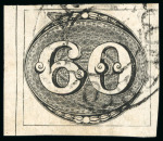 Stamp of Brazil » 1843 Bull's Eyes 1843, 60r black, intermediate impression, "CORREIO DE MARIANA" double circle