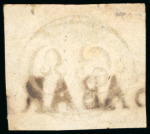 Stamp of Brazil » 1843 Bull's Eyes 1843, 60r black, worn impression, two examples with "SABARÁ" straight-line 