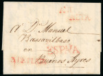 Stamp of Argentina » Incoming Mail 1767, Sept. 25. Entire letter from Cádiz (Spain) to Buenos Aires, struck on disp