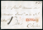 Stamp of Chile » Incoming Mail 1770  circa.  Cover  front  to  Santiago  de  Chile,  carried  via  Cádiz  where