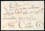 Stamp of Chile » Incoming Mail 1810 circa. Cover front from Cádiz (Spain) to the Governor of Chiloé, handstampe