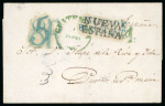 Stamp of Guatemala » Outgoing Mail 1855,  Feb  3.  Folded  cover  from  Guatemala  to  El  Puerto  de  Santa  María