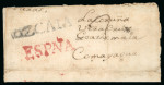 Stamp of Spain 1767  (dated  inside).  Large  part  of  folded  letter  from  Laredo  (Spain)