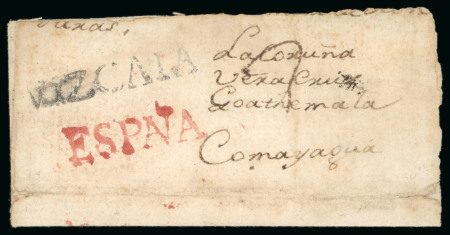 Stamp of Spain 1767  (dated  inside).  Large  part  of  folded  letter  from  Laredo  (Spain)