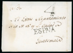 Stamp of Guatemala » Incoming Mail 1800  circa.  Undated  cover  from  Spain  to  Guatemala,  struck  at  Cádiz  wi