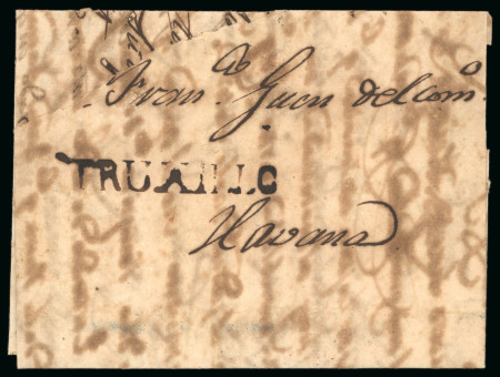 Stamp of Honduras 1812,   Aug.   15.   Entire   letter   from   Trujillo   to   Havana,   bearing 