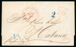 Stamp of United States 1853,  April  25.  Folded  cover  from  New  Orleans  to  Havana,  endorsed  “Em