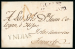Stamp of Mexico » Outgoing Mail 1802, Dec. 22. Entire letter from Campeche to Tenerife (Canary Islands, Spain), 