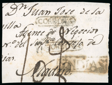 Stamp of Mexico » Outgoing Mail 1820  circa.  Cover  front  from  Córdova  (Veracruz)  to  Madrid,  displaying  