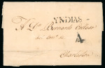 Stamp of Mexico 1833,  Nov.  19.  Entire  letter  from  Mérida  to  Charleston  (United  States)