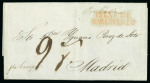 Stamp of Mexico » Outgoing Mail 1840-46. Two entire letters from Mexico City to Madrid, carried at 9 and 15 real