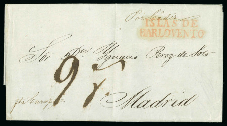 Stamp of Mexico » Outgoing Mail 1840-46. Two entire letters from Mexico City to Madrid, carried at 9 and 15 real