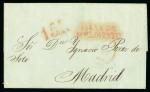 Stamp of Mexico » Outgoing Mail 1840-46. Two entire letters from Mexico City to Madrid, carried at 9 and 15 real