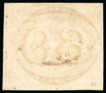 Stamp of Brazil » 1843 Bull's Eyes 1843, 60r black, intermediate impression,  "C.G. DA PARAHIBA DO NORTE" cds