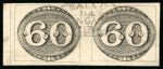 Stamp of Brazil » 1843 Bull's Eyes 1843, 60r black, intermediate impression, horizontal pair