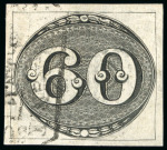 Stamp of Brazil » 1843 Bull's Eyes 1843, 60r black, early impression, "RIO GRANDE/PRO SUL/RIO PARDO"  ds