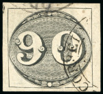 Stamp of Brazil » 1843 Bull's Eyes 1843, 90r black, intermediate impression, thin paper